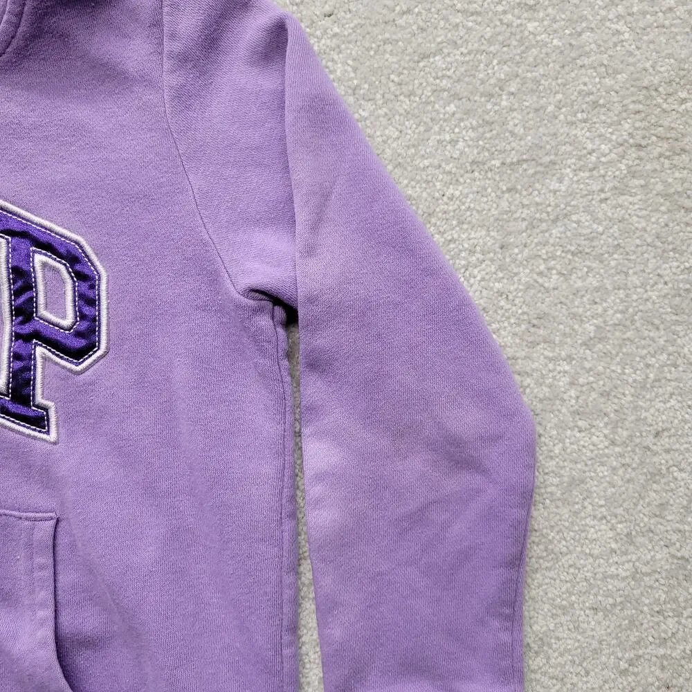 Gap Kids Girls Small 6-7 Purple Logo Pullover Hoodie Sweatshirt